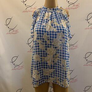 Cato. Sz Small. Hi/Lo Short Baby Doll Ruffled Dress. Sleeveless. Lined. B80